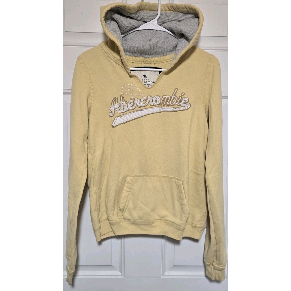 Abercrombie Adirondack Heritage Youth Kids Hoodie Size XL Yellow Vintage Style